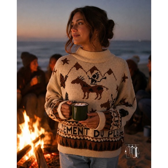 The Great Plains Clothing Company Other - Vintage Great Plains Southwestern Horse Knit Sweater Mens M Boxy Western Graphic